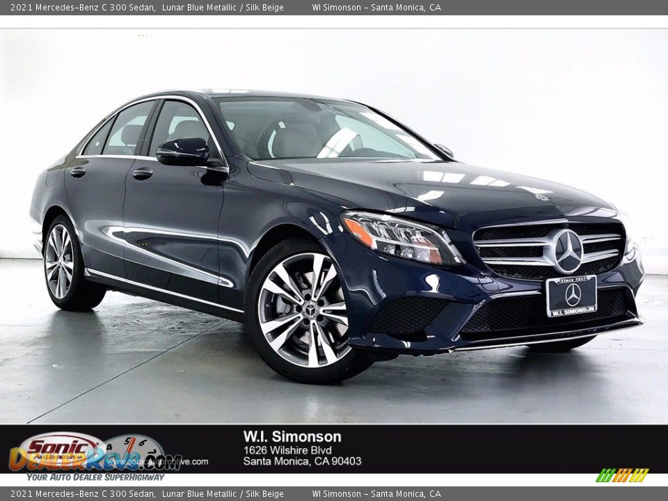 2021 Mercedes-Benz C 300 Sedan Lunar Blue Metallic / Silk Beige Photo #1