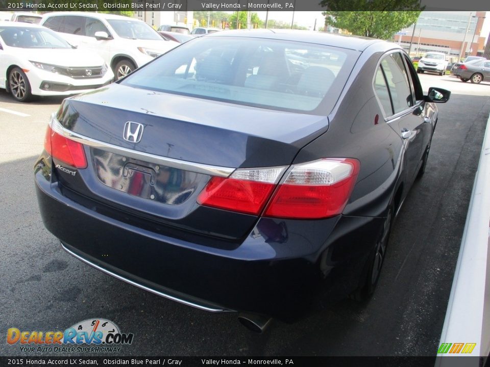 2015 Honda Accord LX Sedan Obsidian Blue Pearl / Gray Photo #5