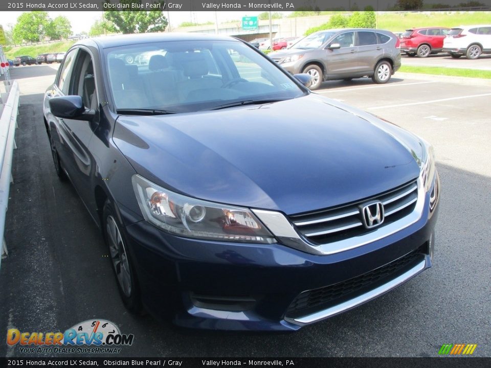 2015 Honda Accord LX Sedan Obsidian Blue Pearl / Gray Photo #7