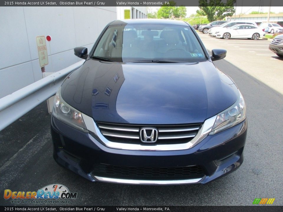 2015 Honda Accord LX Sedan Obsidian Blue Pearl / Gray Photo #8