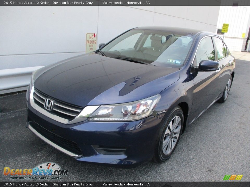 2015 Honda Accord LX Sedan Obsidian Blue Pearl / Gray Photo #9