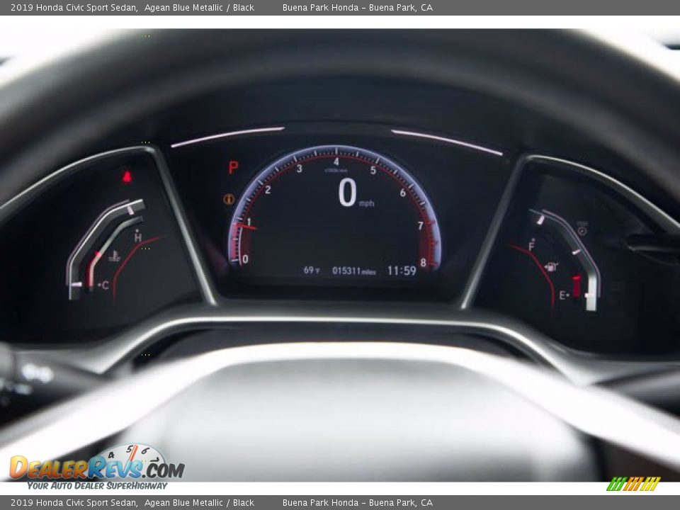 2019 Honda Civic Sport Sedan Agean Blue Metallic / Black Photo #27
