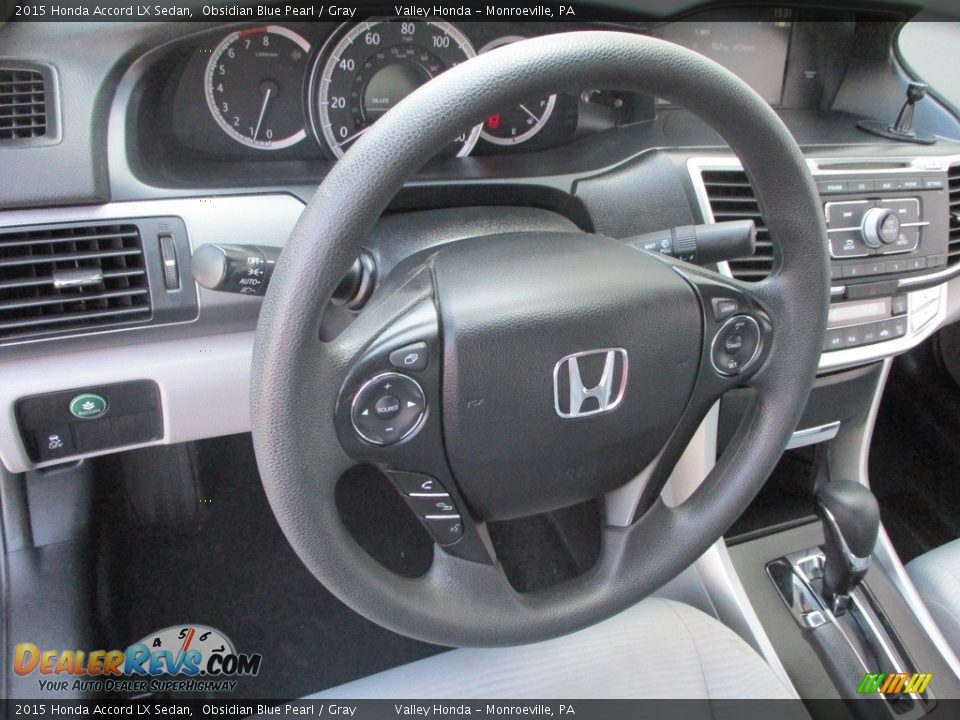 2015 Honda Accord LX Sedan Obsidian Blue Pearl / Gray Photo #13