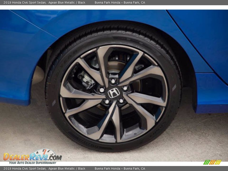 2019 Honda Civic Sport Sedan Agean Blue Metallic / Black Photo #34