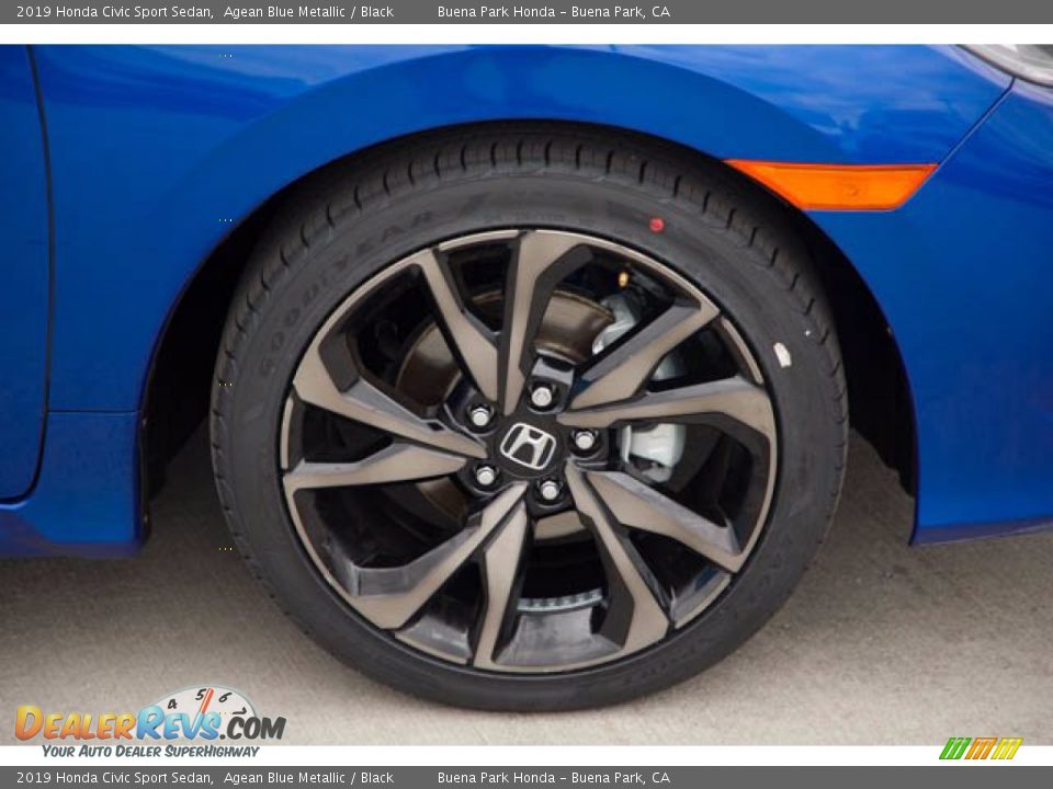 2019 Honda Civic Sport Sedan Agean Blue Metallic / Black Photo #35