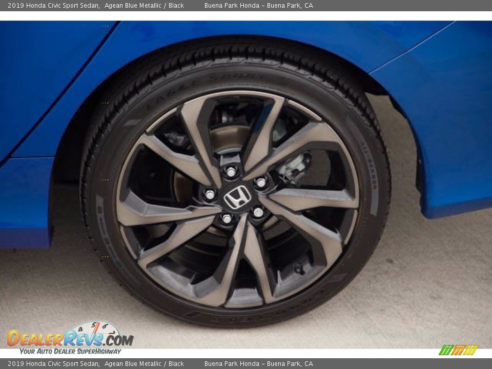 2019 Honda Civic Sport Sedan Agean Blue Metallic / Black Photo #36