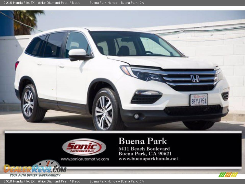 2018 Honda Pilot EX White Diamond Pearl / Black Photo #1