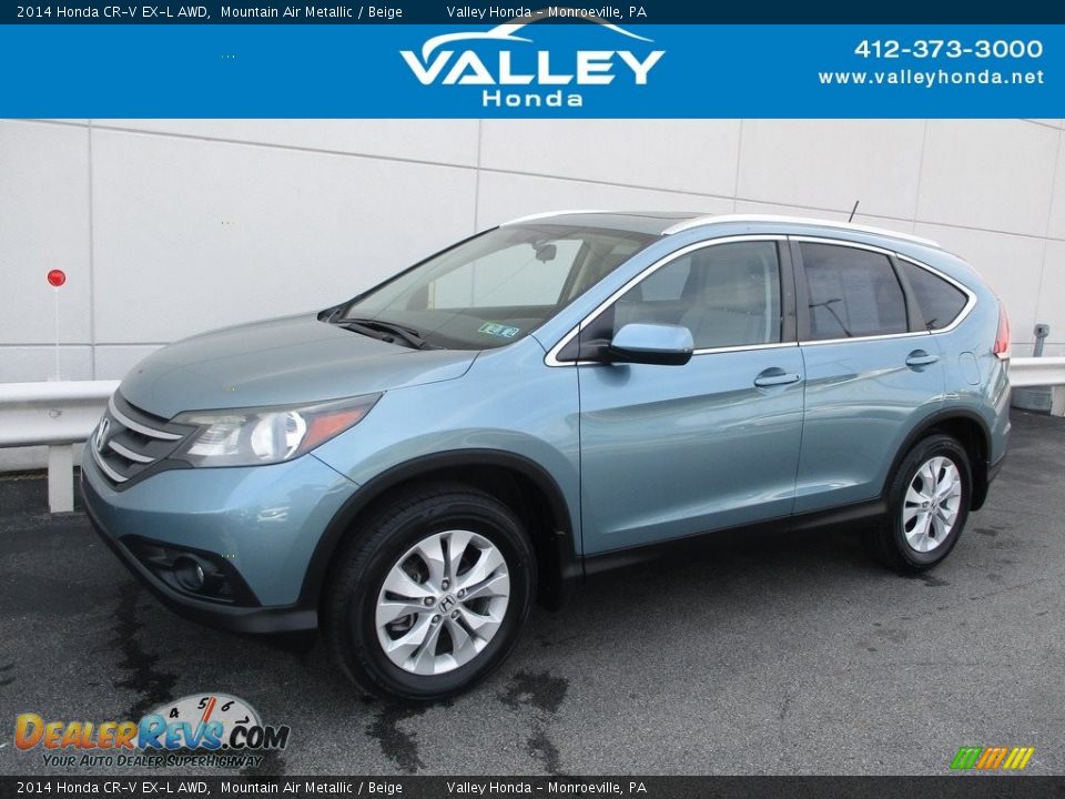 2014 Honda CR-V EX-L AWD Mountain Air Metallic / Beige Photo #1