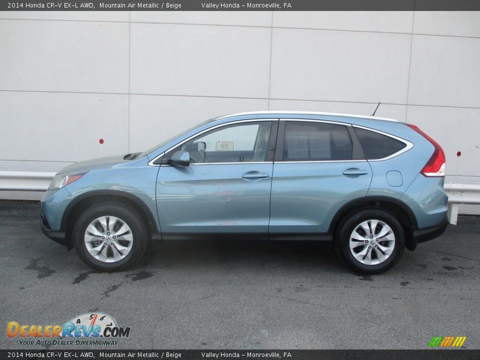 2014 Honda CR-V EX-L AWD Mountain Air Metallic / Beige Photo #2