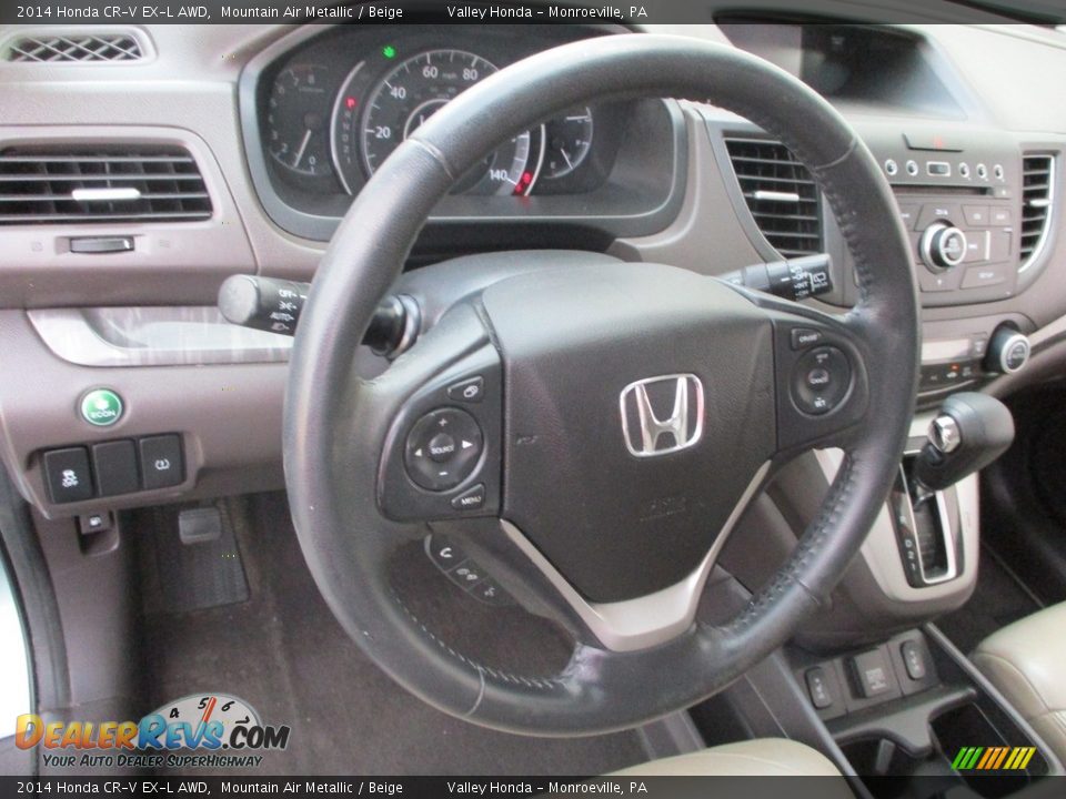 2014 Honda CR-V EX-L AWD Mountain Air Metallic / Beige Photo #14