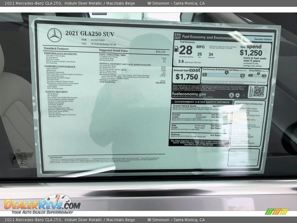 2021 Mercedes-Benz GLA 250 Iridium Silver Metallic / Macchiato Beige Photo #13