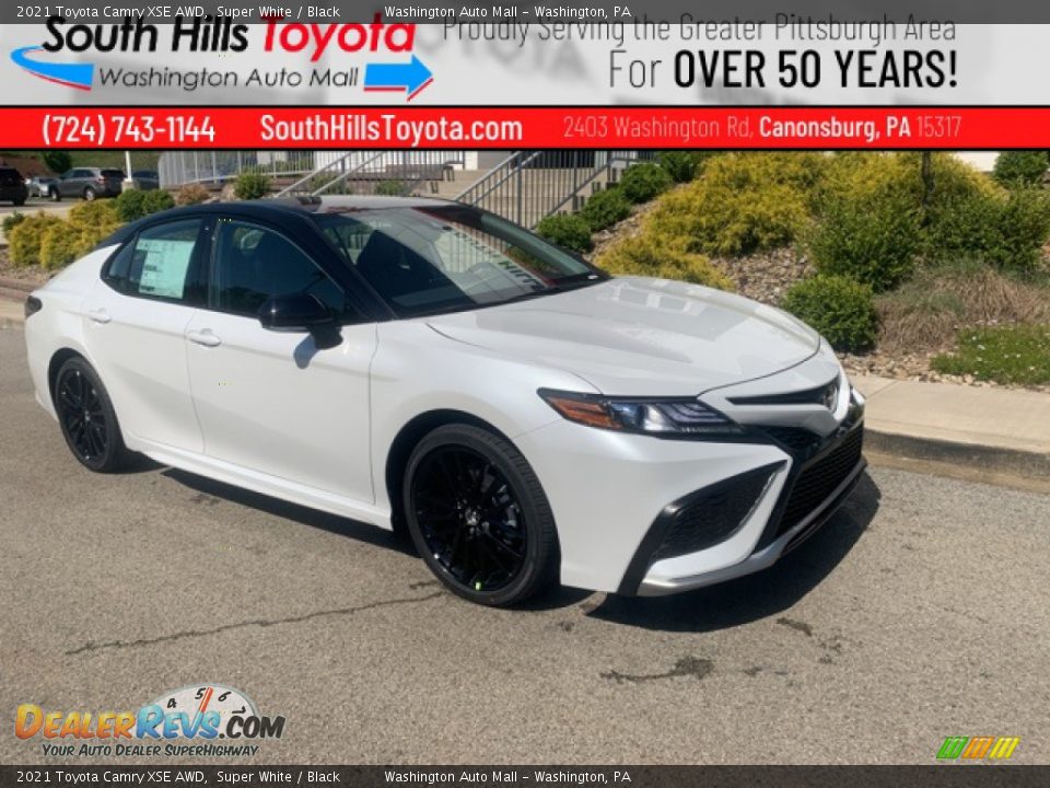 2021 Toyota Camry XSE AWD Super White / Black Photo #1