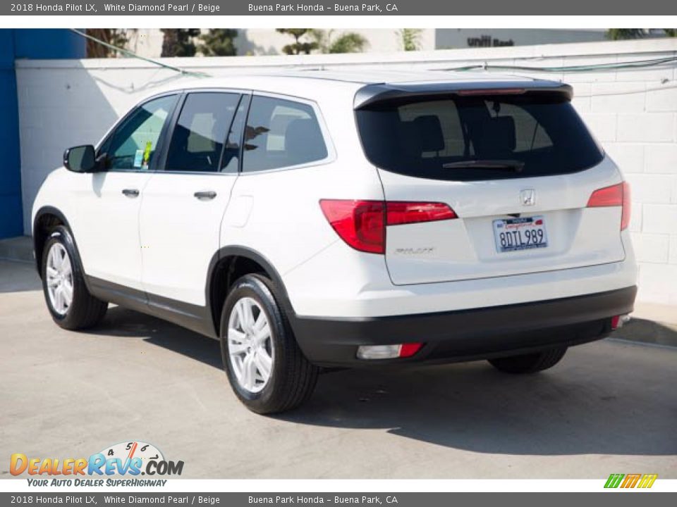 2018 Honda Pilot LX White Diamond Pearl / Beige Photo #2