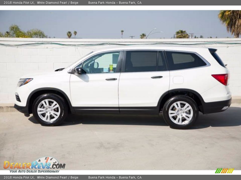 2018 Honda Pilot LX White Diamond Pearl / Beige Photo #8