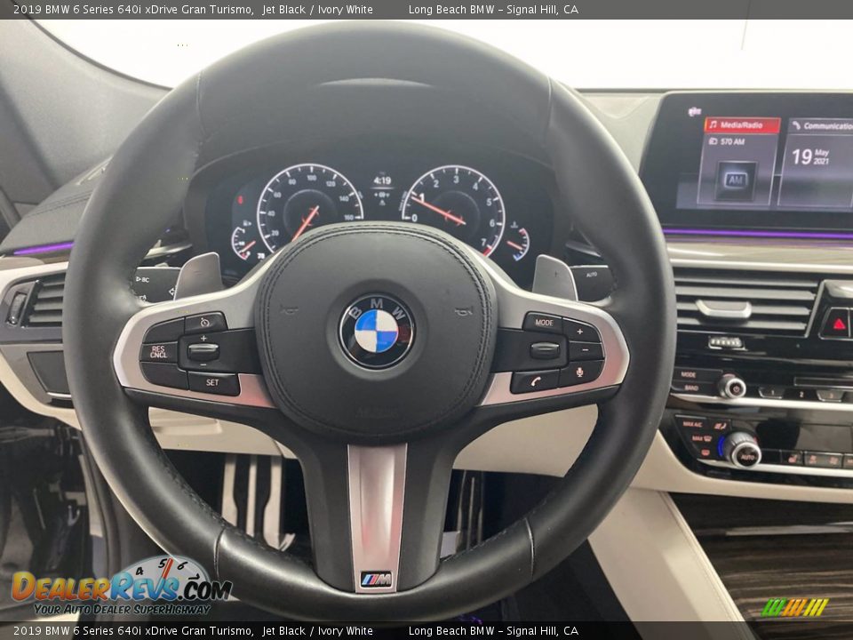 2019 BMW 6 Series 640i xDrive Gran Turismo Jet Black / Ivory White Photo #18