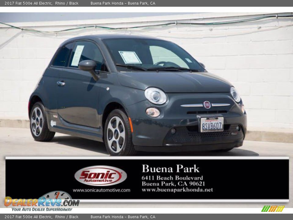 2017 Fiat 500e All Electric Rhino / Black Photo #1