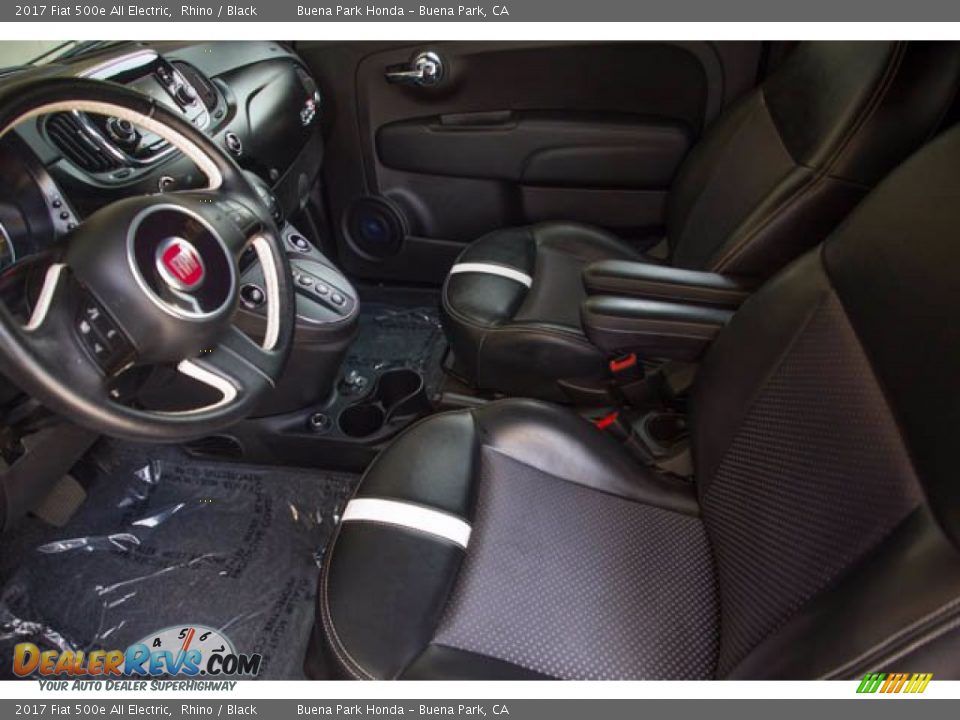 Black Interior - 2017 Fiat 500e All Electric Photo #3