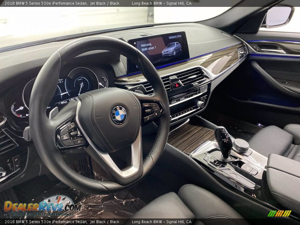 2018 BMW 5 Series 530e iPerfomance Sedan Jet Black / Black Photo #16