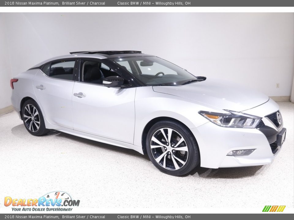 2018 Nissan Maxima Platinum Brilliant Silver / Charcoal Photo #1
