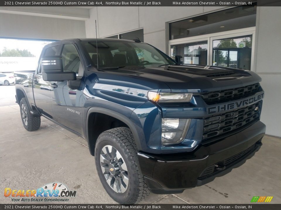 2021 Chevrolet Silverado 2500HD Custom Crew Cab 4x4 Northsky Blue Metallic / Jet Black Photo #2