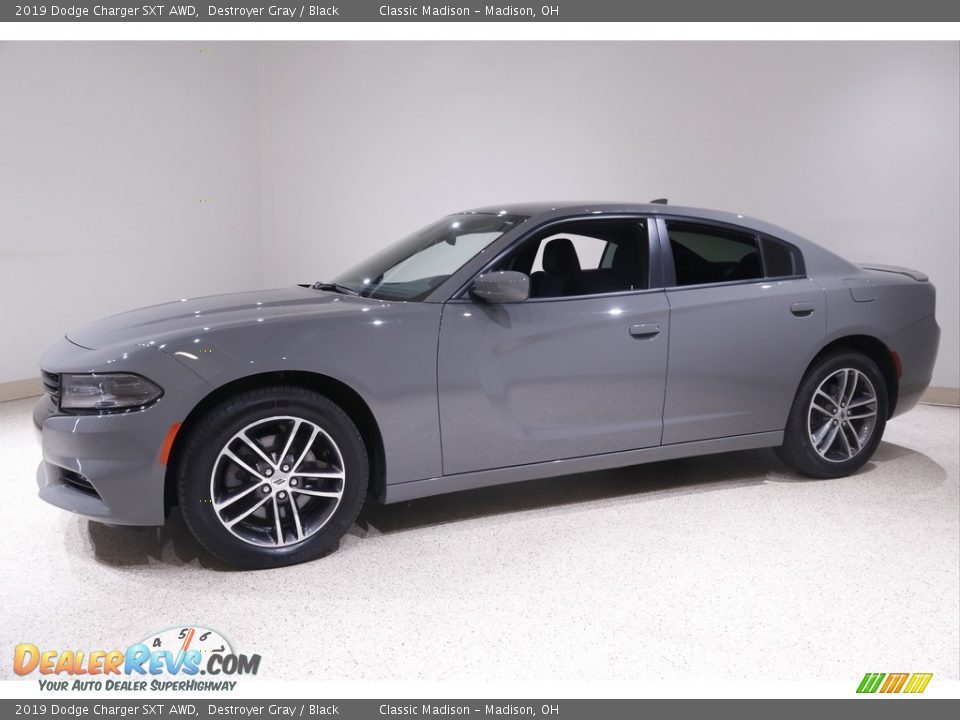 2019 Dodge Charger SXT AWD Destroyer Gray / Black Photo #3