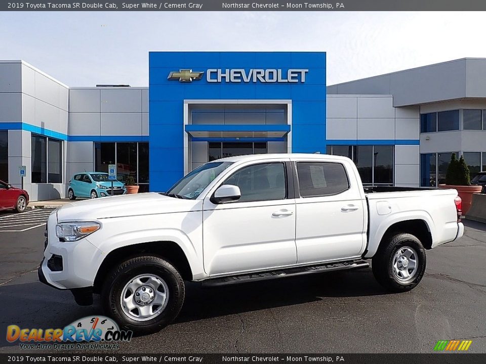 2019 Toyota Tacoma SR Double Cab Super White / Cement Gray Photo #1