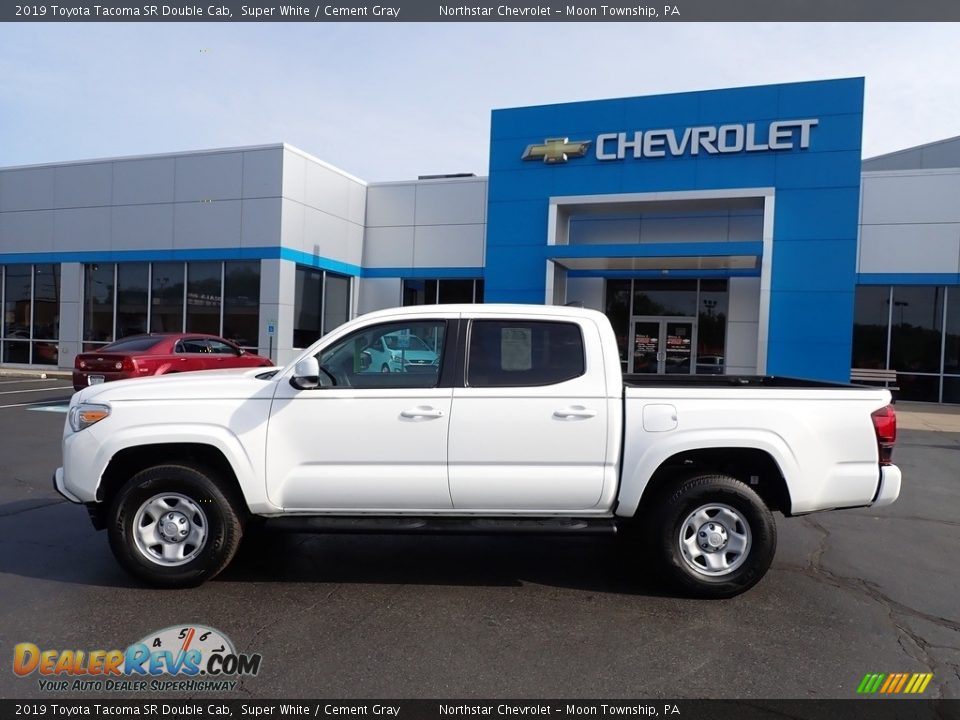 2019 Toyota Tacoma SR Double Cab Super White / Cement Gray Photo #3