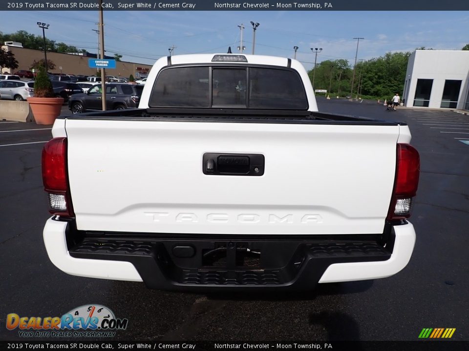 2019 Toyota Tacoma SR Double Cab Super White / Cement Gray Photo #6