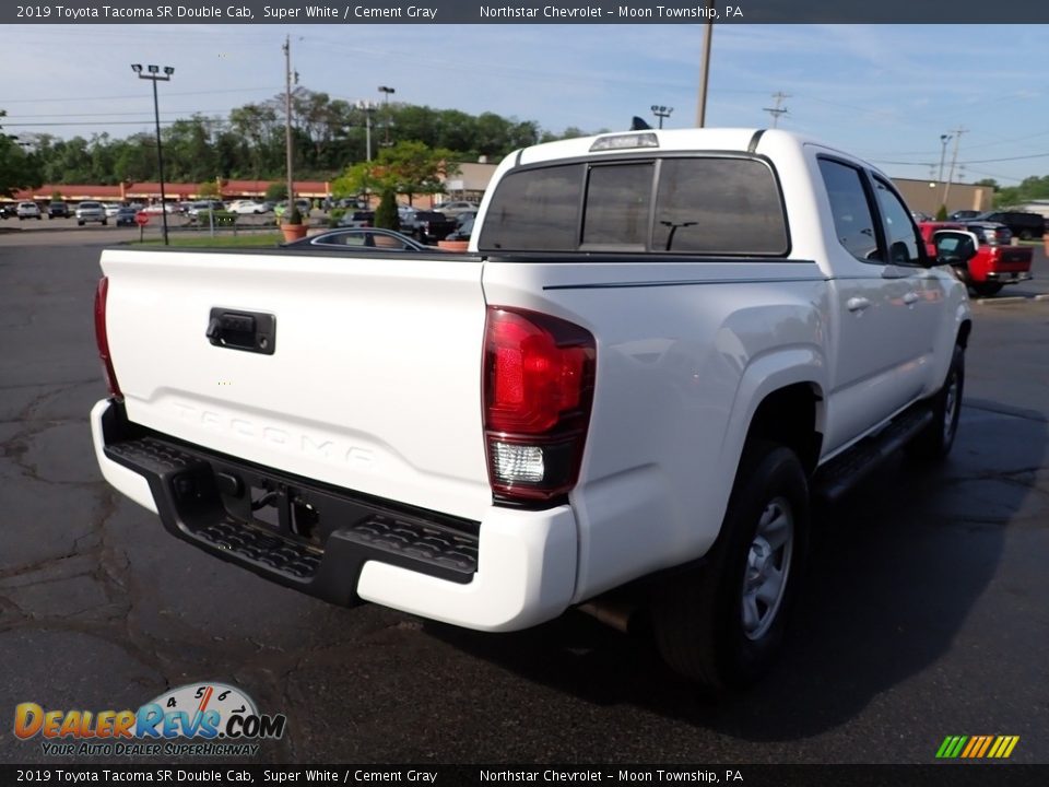 2019 Toyota Tacoma SR Double Cab Super White / Cement Gray Photo #7