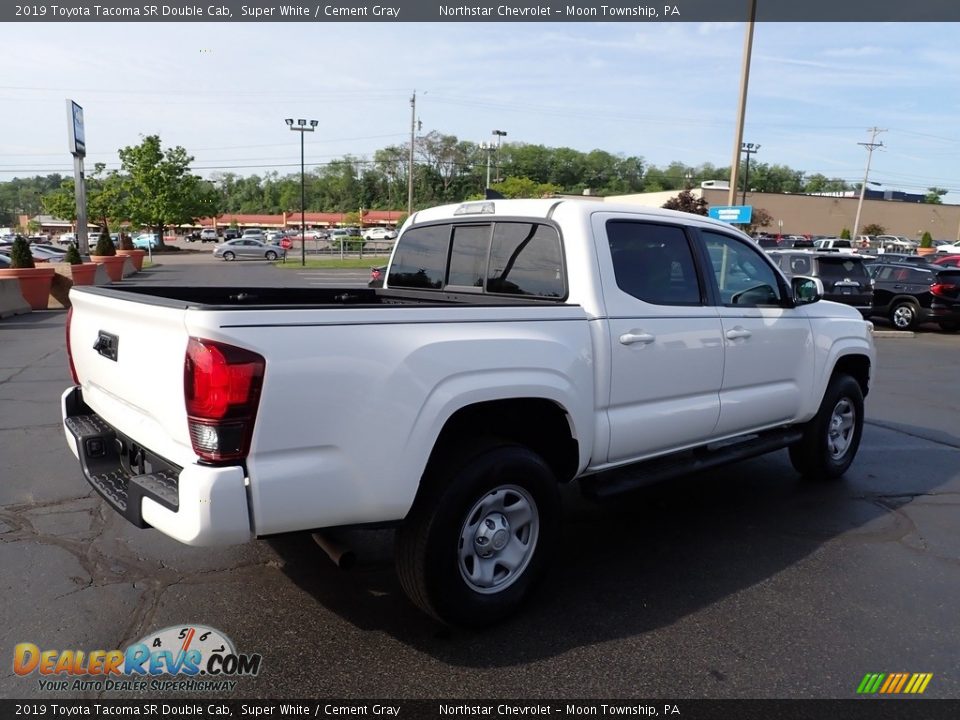 2019 Toyota Tacoma SR Double Cab Super White / Cement Gray Photo #8