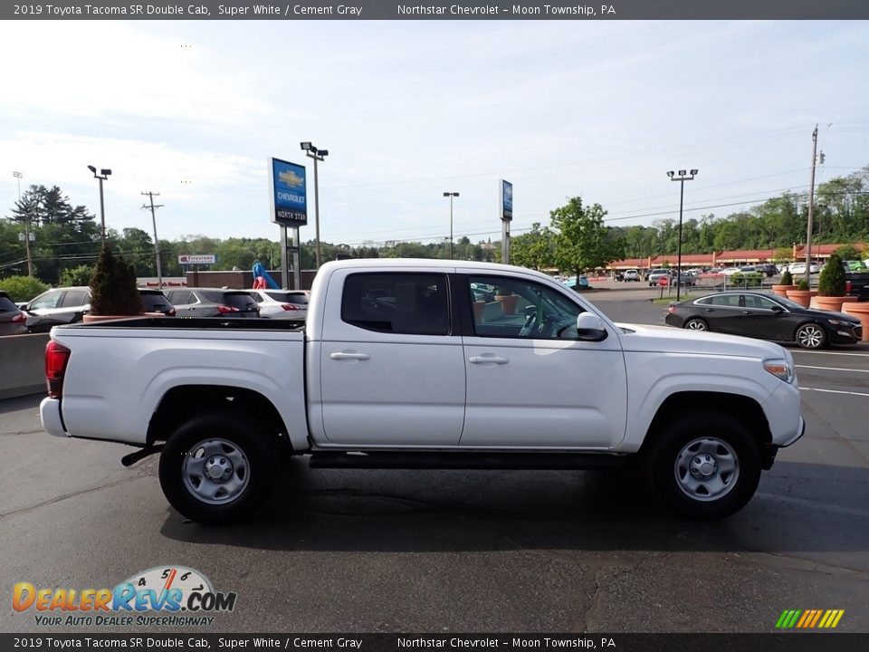 2019 Toyota Tacoma SR Double Cab Super White / Cement Gray Photo #9