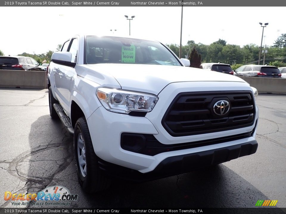 2019 Toyota Tacoma SR Double Cab Super White / Cement Gray Photo #11