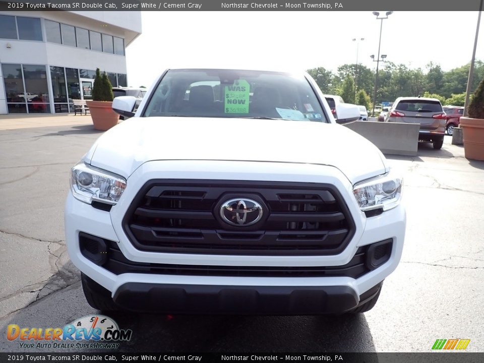 2019 Toyota Tacoma SR Double Cab Super White / Cement Gray Photo #12