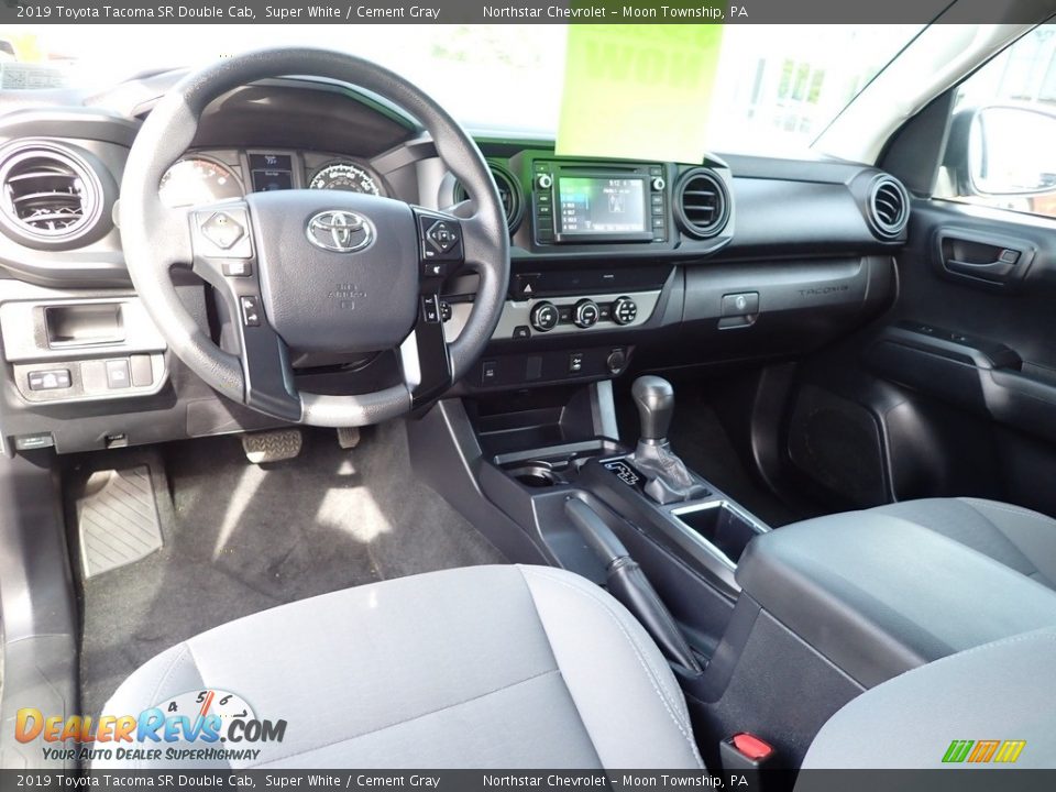 2019 Toyota Tacoma SR Double Cab Super White / Cement Gray Photo #23