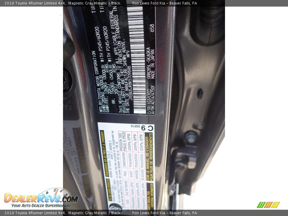 2019 Toyota 4Runner Limited 4x4 Magnetic Gray Metallic / Black Photo #17