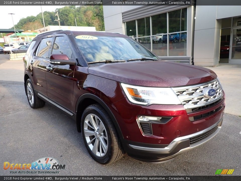 2018 Ford Explorer Limited 4WD Burgundy Velvet / Medium Stone Photo #9