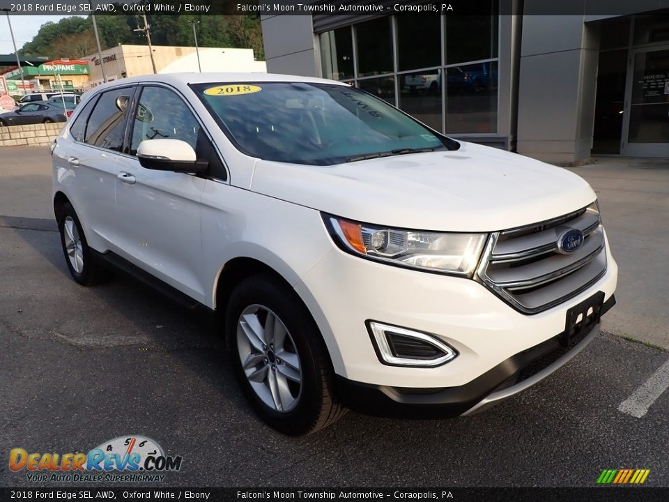 2018 Ford Edge SEL AWD Oxford White / Ebony Photo #9