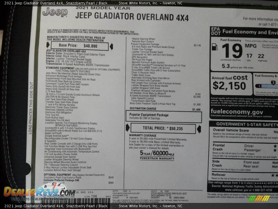 2021 Jeep Gladiator Overland 4x4 Snazzberry Pearl / Black Photo #30