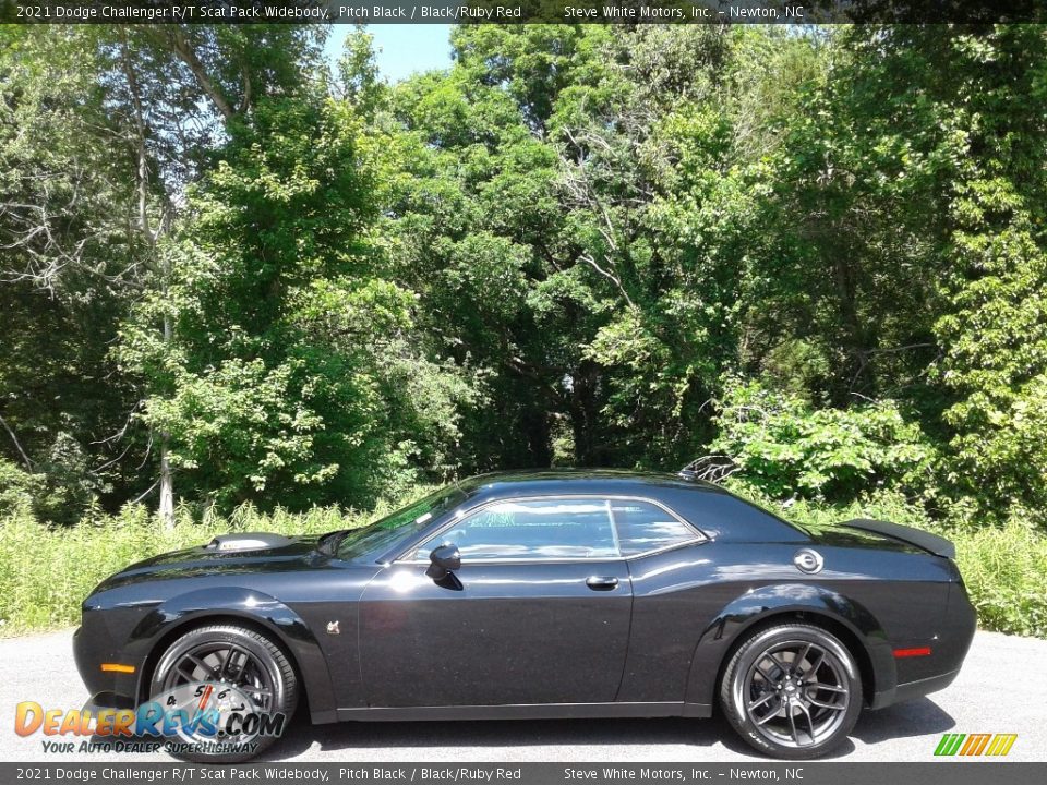 2021 Dodge Challenger R/T Scat Pack Widebody Pitch Black / Black/Ruby Red Photo #1