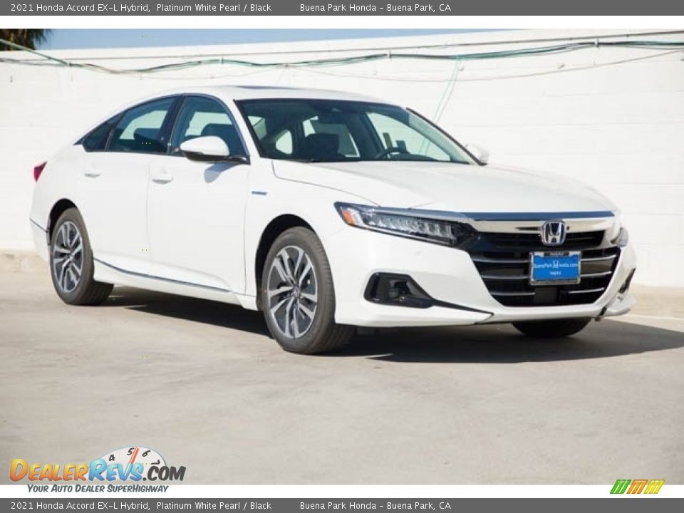 2021 Honda Accord EX-L Hybrid Platinum White Pearl / Black Photo #1