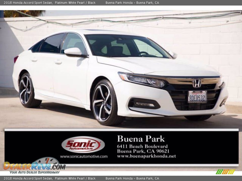 2018 Honda Accord Sport Sedan Platinum White Pearl / Black Photo #1