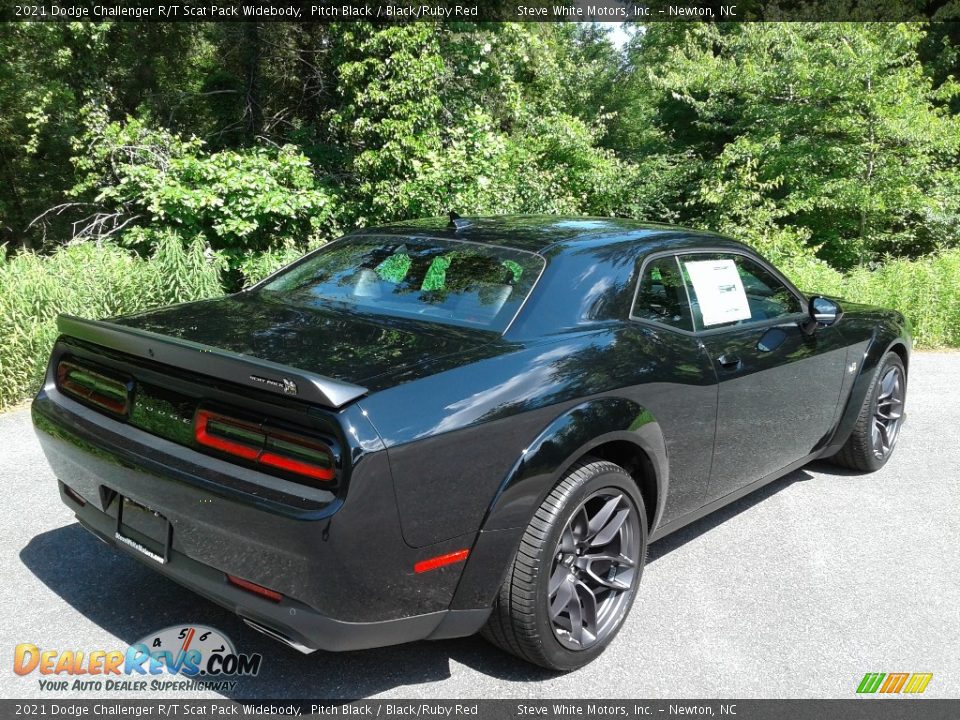 2021 Dodge Challenger R/T Scat Pack Widebody Pitch Black / Black/Ruby Red Photo #6