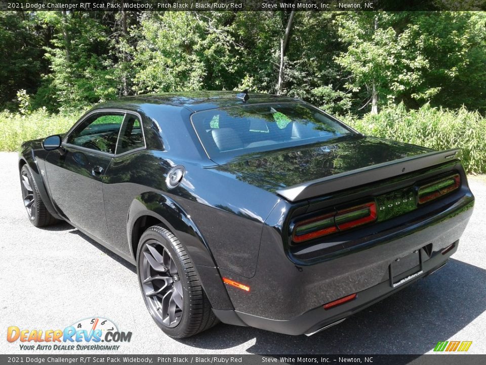2021 Dodge Challenger R/T Scat Pack Widebody Pitch Black / Black/Ruby Red Photo #8