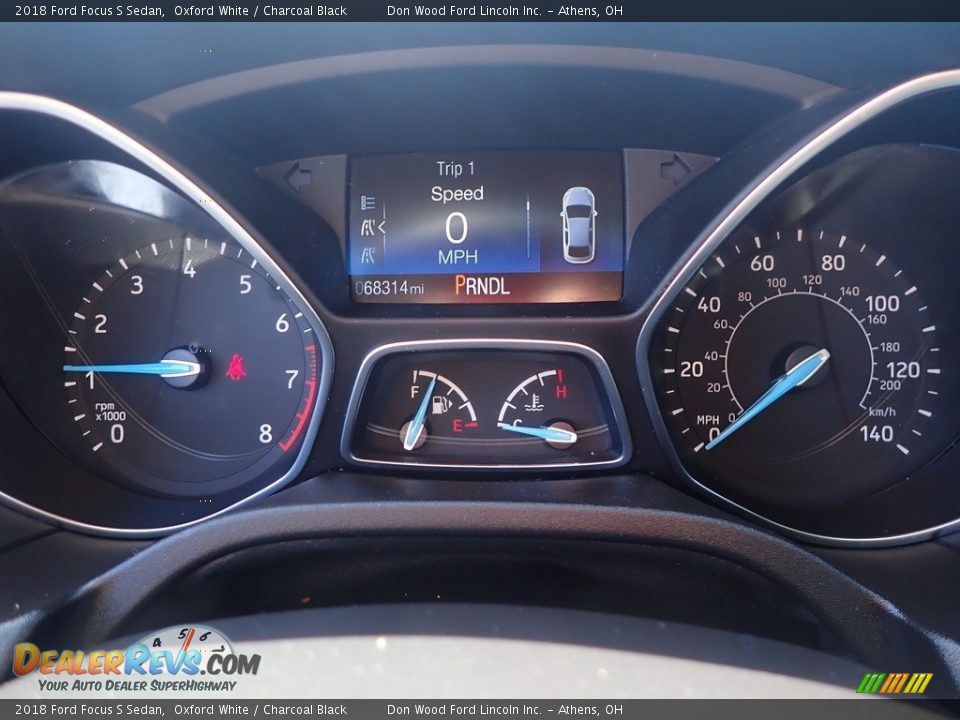 2018 Ford Focus S Sedan Oxford White / Charcoal Black Photo #28
