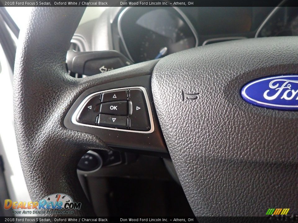 2018 Ford Focus S Sedan Oxford White / Charcoal Black Photo #29