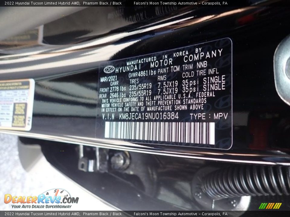2022 Hyundai Tucson Limited Hybrid AWD Phantom Black / Black Photo #13