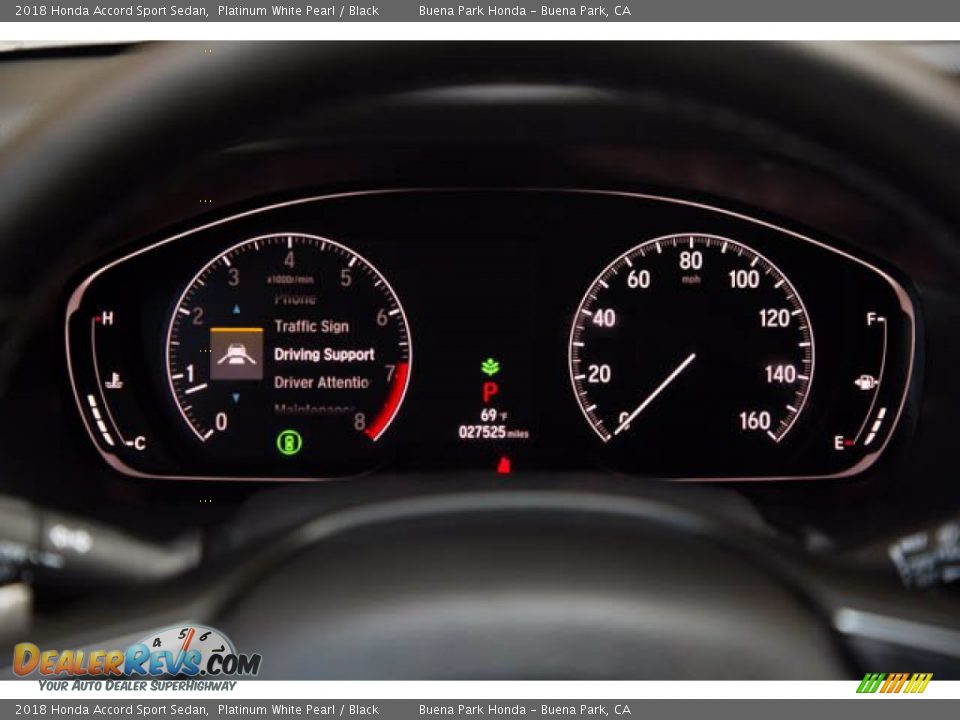 2018 Honda Accord Sport Sedan Platinum White Pearl / Black Photo #28