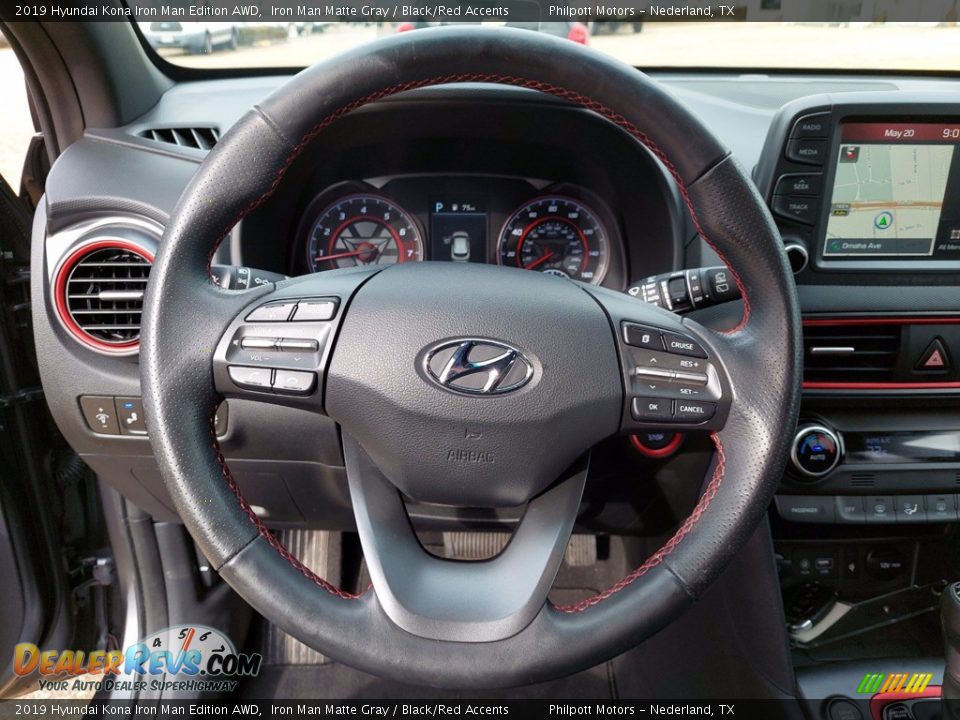 2019 Hyundai Kona Iron Man Edition AWD Steering Wheel Photo #12
