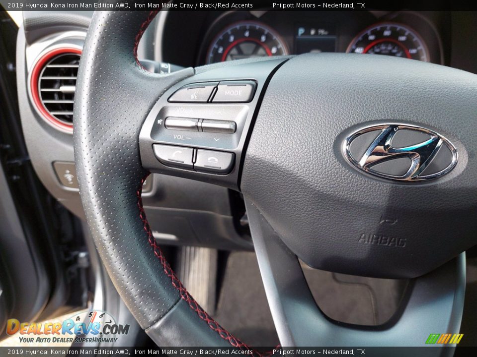 2019 Hyundai Kona Iron Man Edition AWD Steering Wheel Photo #13