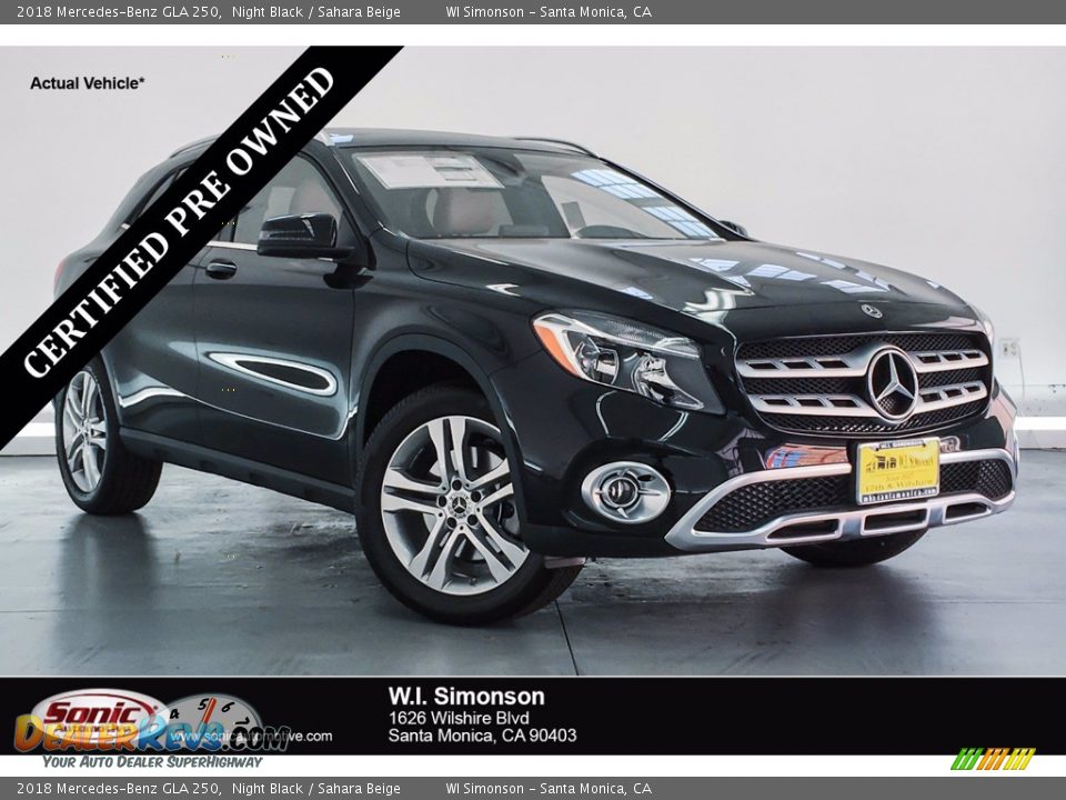 2018 Mercedes-Benz GLA 250 Night Black / Sahara Beige Photo #1